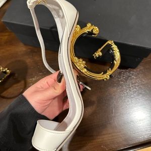 DG heel.Nappa leather sandals with baroque DG detail